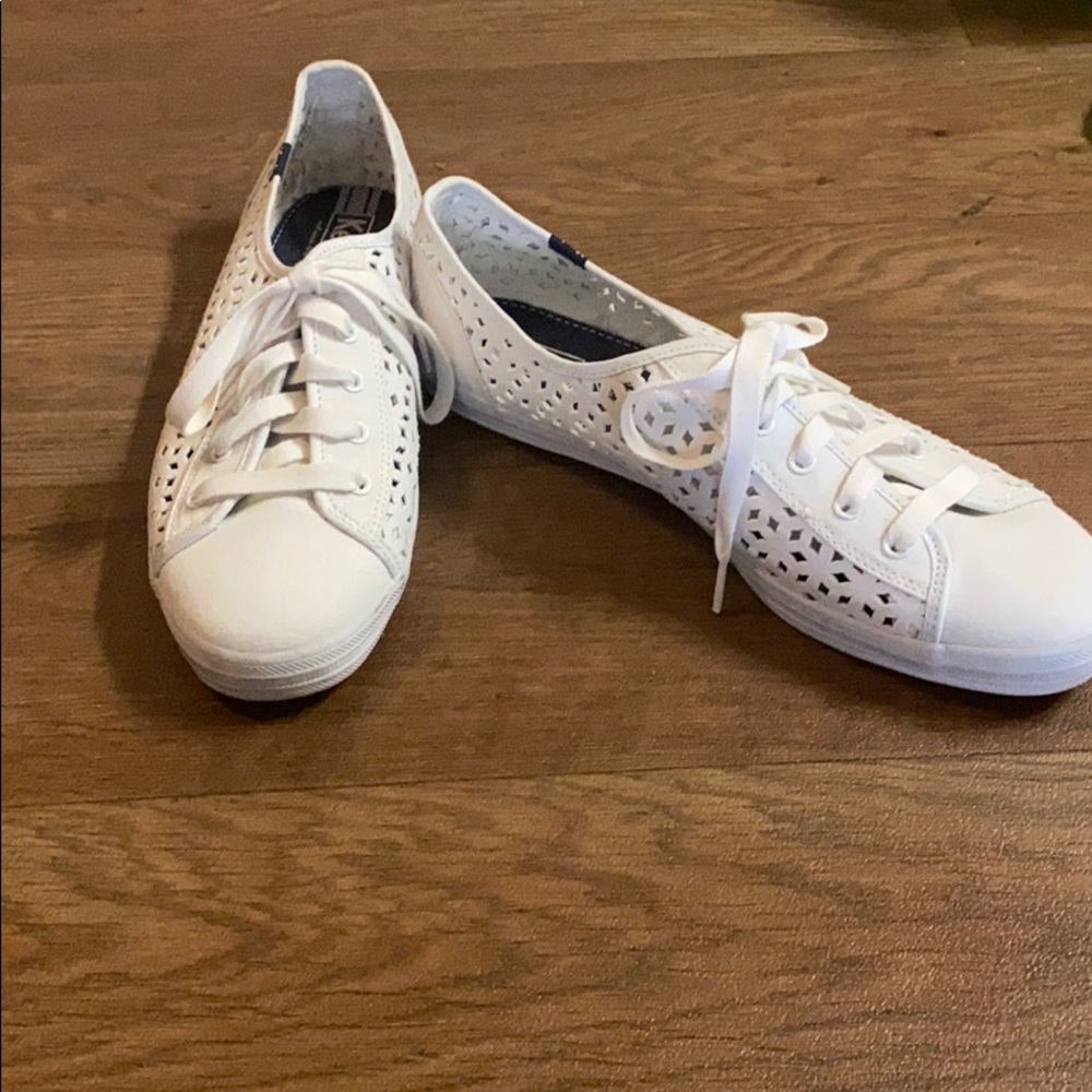 Keds White Eyelet Cut Out Women's Sneakers Tennis Shoes